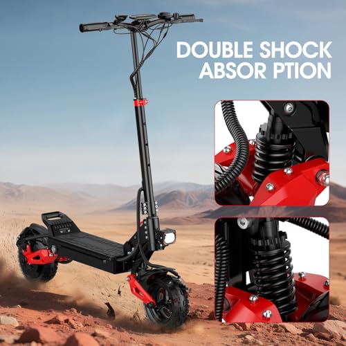 Image of Electric Scooter Adults,1200 /1600W Motor, 30 /34 MPH Top Speed & 30 /40 Miles Range, 48V 18 /21AH Big Battery, 10 /11 inch Off-Road Tire Folding E Scooter with Seat, Dual Braking System, Double Suspension