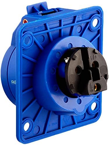 MK Commando K9771 Angled Socket Outlet 16 Amp 2P+E 200-250 Volt (IP44) Blue