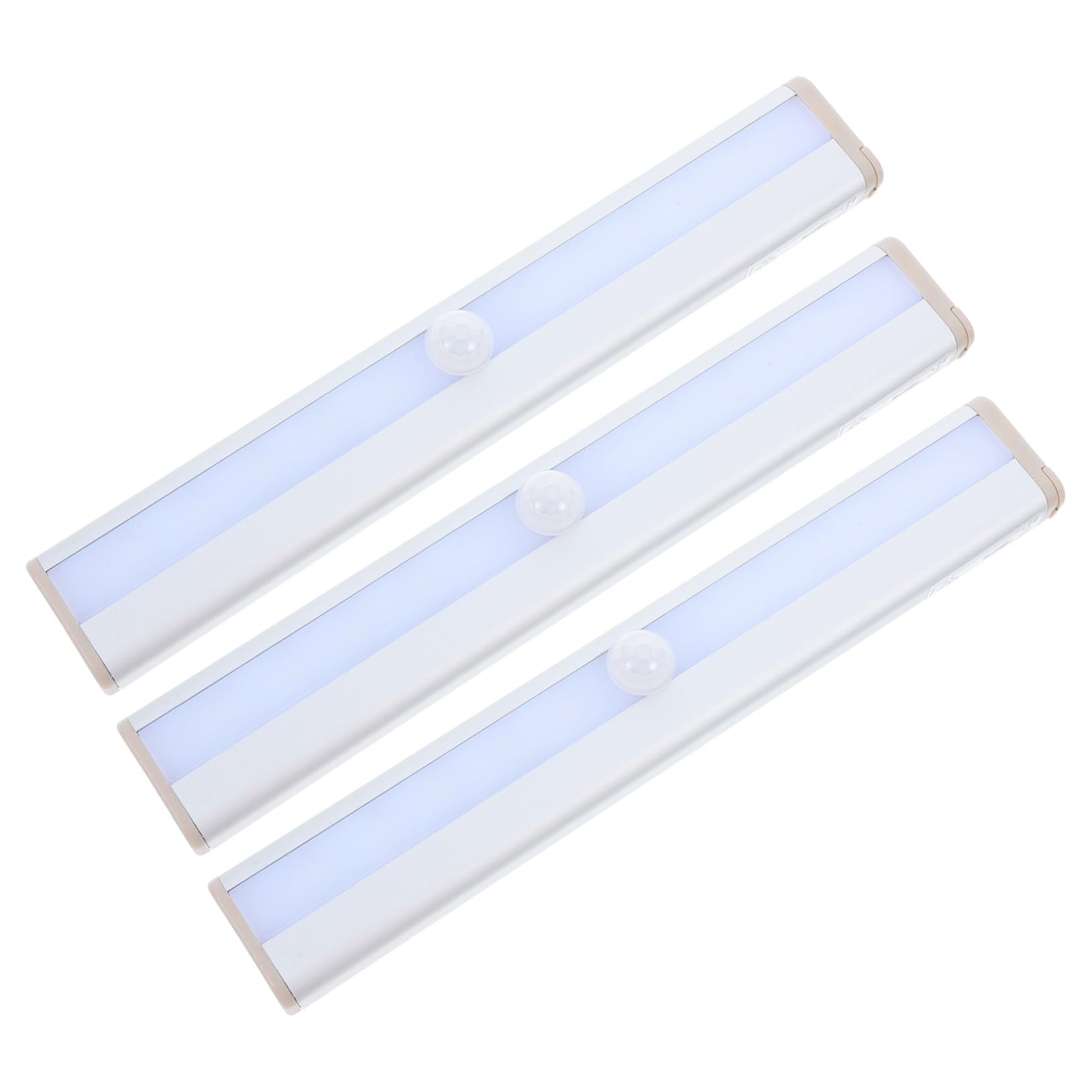 SHINEOFI Kabellose LED Schrankleuchte Abs und Aluminiumlegierung 3 Stück mit Pir Bewegungssensor Weiß Energiesparend 10 Leds Magnetstreifen für Kleiderschrank und Schrankbeleuchtung