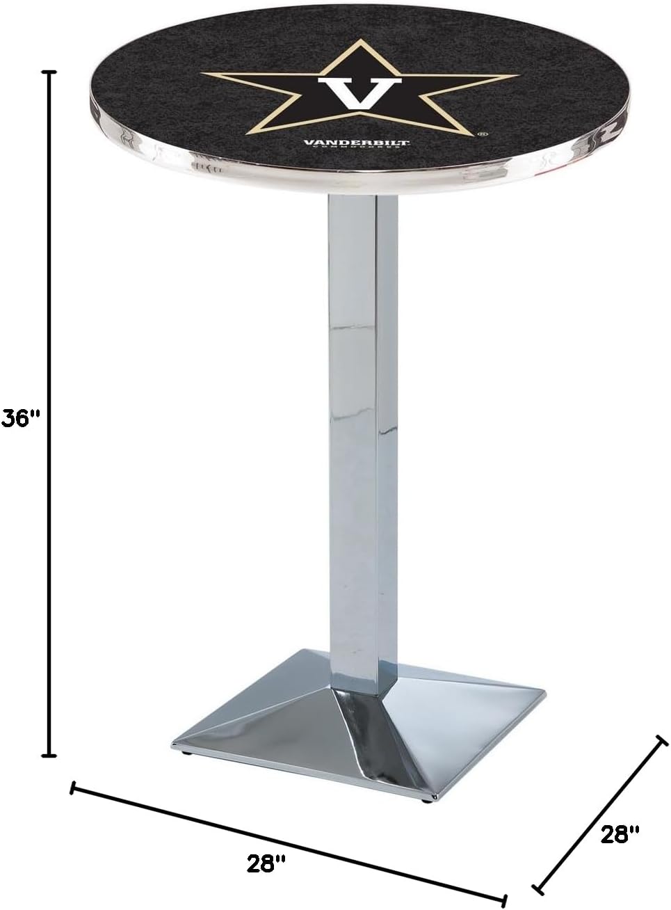 Holland Bar Stool Co. L217-36" Chrome Vanderbilt Pub Table