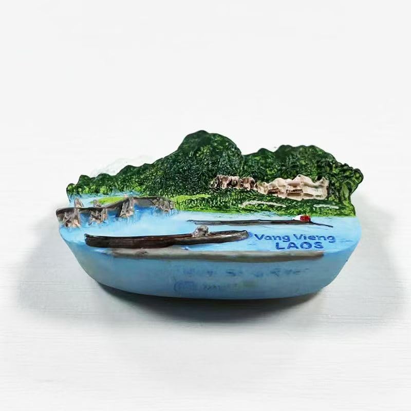 Imán de Resina 3D Vang Vieng Laos 6.5 x 5.0 cm miniatura 2