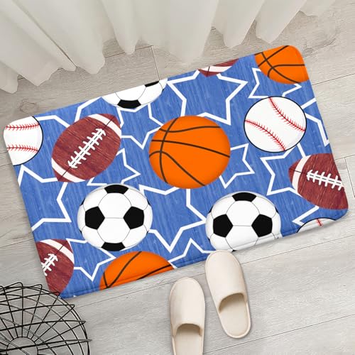Kids Sports Balls Mat - Balls Rug for Boys Kids Room Sports Carpet Rugs, 2'×3'