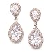 SWEETV Teardrop Dangle Earrings for Brides,Cubic Zirconia Rose Gold Drop Earrings for Women - Prom,Pagegant,Wedding Jewelry