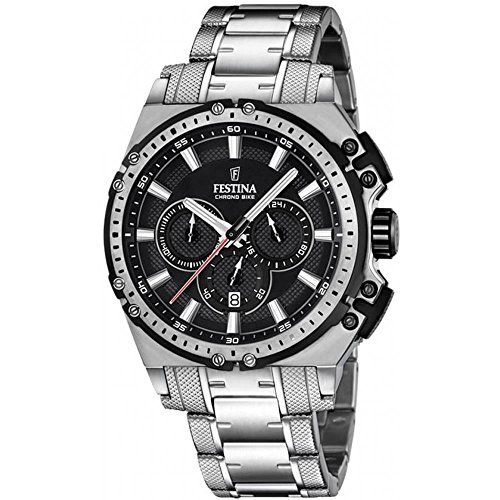 Festina F16968-4 Mens Chrono Bike Silver Steel Chronograph Watch