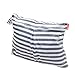 Damero Bolsa Bañador Impermeable Bolsa de Pañales Reutilizable Bolsa,(Pequeña, Tiras grises)