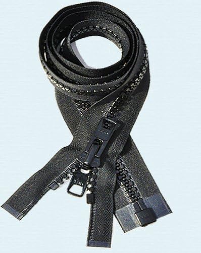 151"–200" Vislon Zipper ~ YKK #10 Reversible Molded with 2 Heads (1 Zipper/Pack) (190, Black)