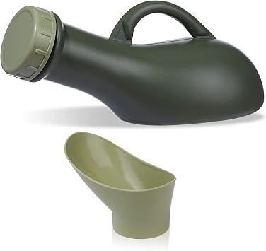 Unisex Urinal Bottle Portable Pee Bottle with a Lid and Funnel Plastic Travel Toilet Urinal for Men and Women Hospital Camp Car, 1000 ML