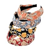 Bandeaux confortables à motif de fleurs de rose : ces bandeaux sont en tissu confortable, texture douce, lisse au toucher et pas facile à casser, confortable à porter, il ne blessera pas votre tête et vos oreilles Serre-tête adapté aux personnes : ce...