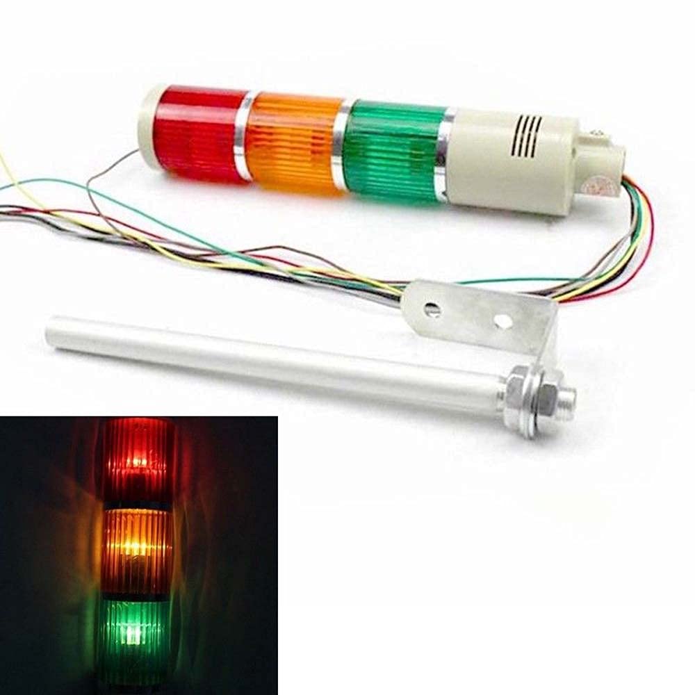 Torretta Di Segnalazione LED BEM-50-2T-D 24V Rosso/Verde – Luce Fissa Ad Alta Luminosità Per Cantieri E Gru