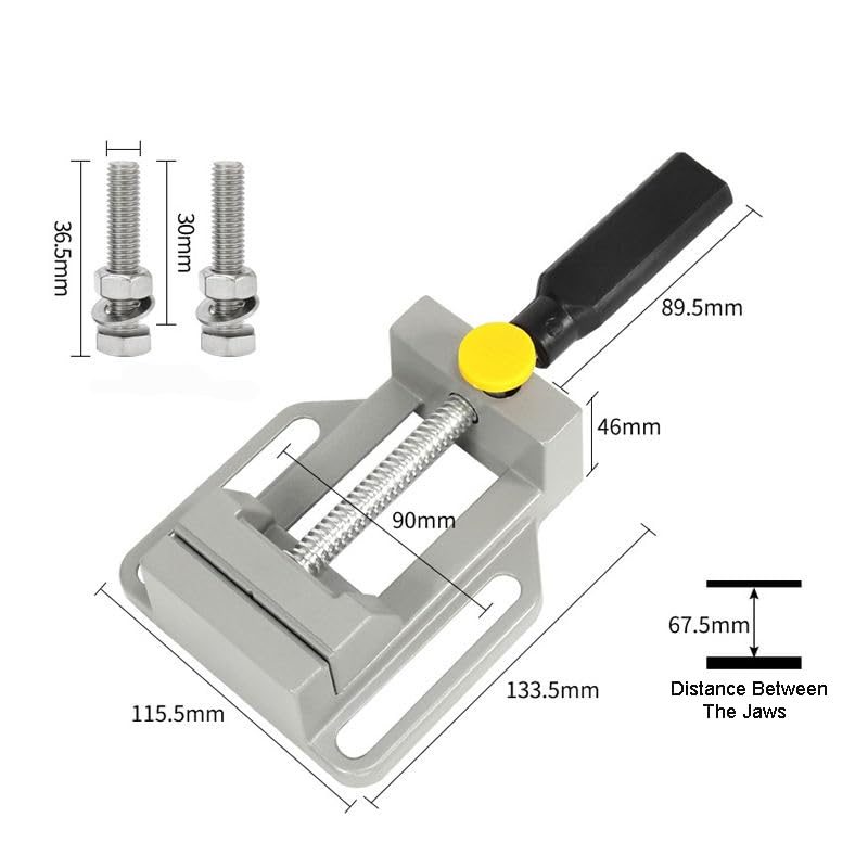 Image of HiFam Adjustable Drill Press Vice Clamp, Aluminum Parallel-jaw, Quick Release Mini Clamping Tool for Milling Machine Worktable Bench