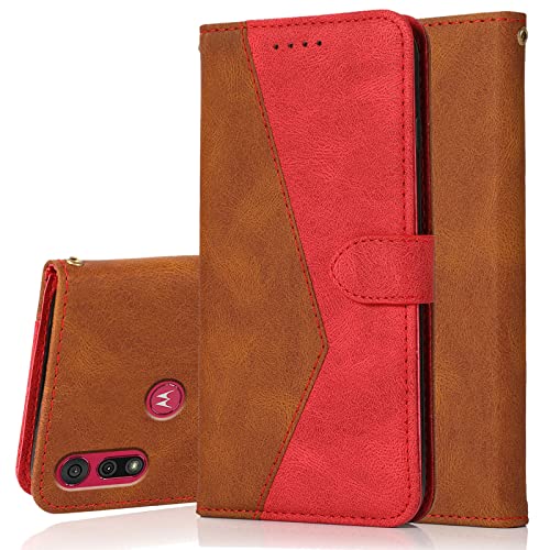 Radoo Funda para Motorola Moto E6i/Moto E6S 2020, Billetera Carcasa Protectora de Cuero Libro PU con Magnético, Función de Soporte, Ranuras para Tarjetas Flip Folio Carcasa(Rojo Marrón)