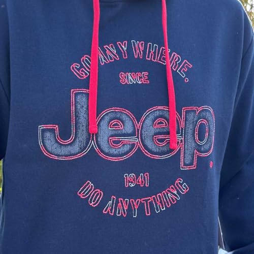 Jeep Go Anywhere Pull On Hoodie, Navy | Jeep Logo Design | Polycotton Blend2