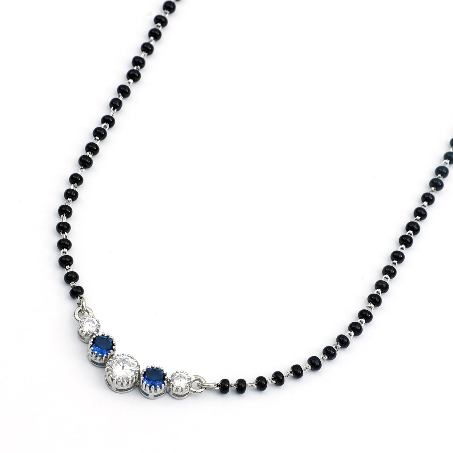 925 Sterling Silver Mangalsutra with Pure Rhodium plated simple design Nickel Free Black kala Mani Necklace Tanmaniya | Jewellery Chandi Gift for Women