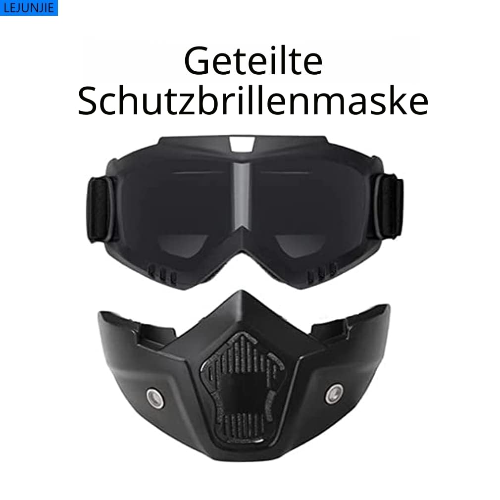 Mich Tactical Helm mit Abnehmbarer Gesichtsmaske Goggles für Airsoft, Paintball und Jagd - perfekt für Outdoor-Aktivitäten