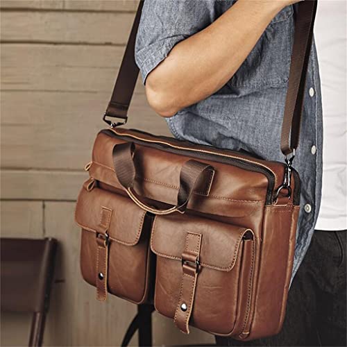 Computer handbag European and American retro leather messenger shoulder bag men's briefcase business4