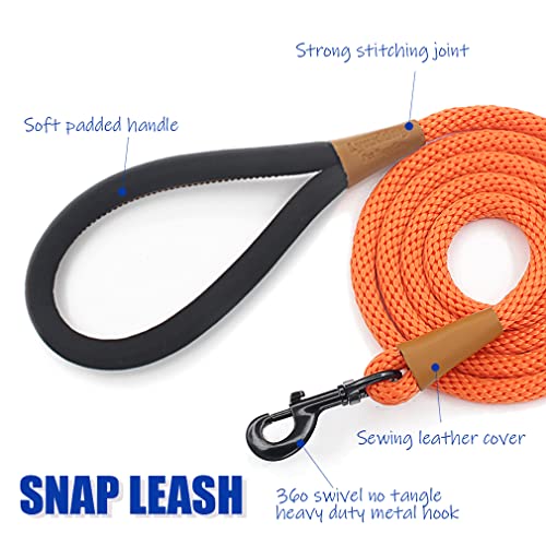 lynxking Dog Leash Slip Rope Lead Leash Strong Heavy Duty Braided Rope No Pull Training Lead Leashes for Medium Large and Small Dogs - Image 2