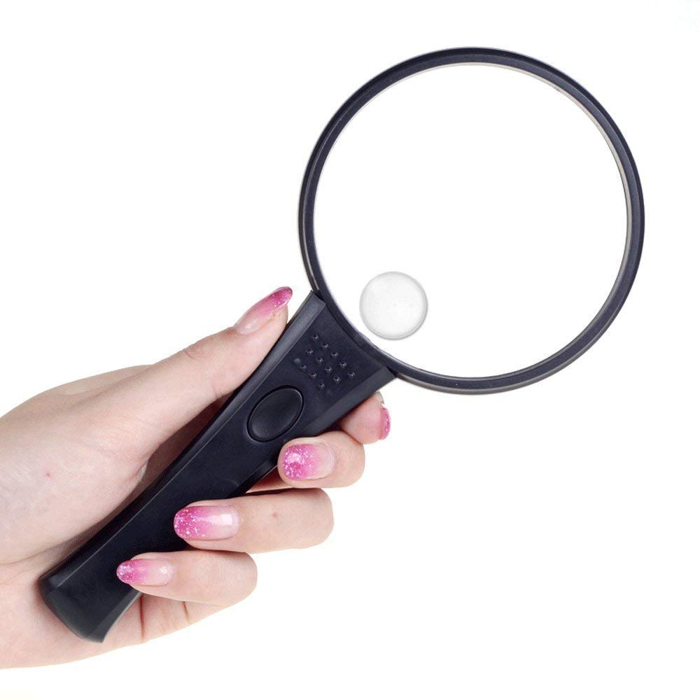Handheld-LED-Lupe Ältere Kinder lesen HD-Licht 10x 20x tragbare beleuchtete Lupenplatte