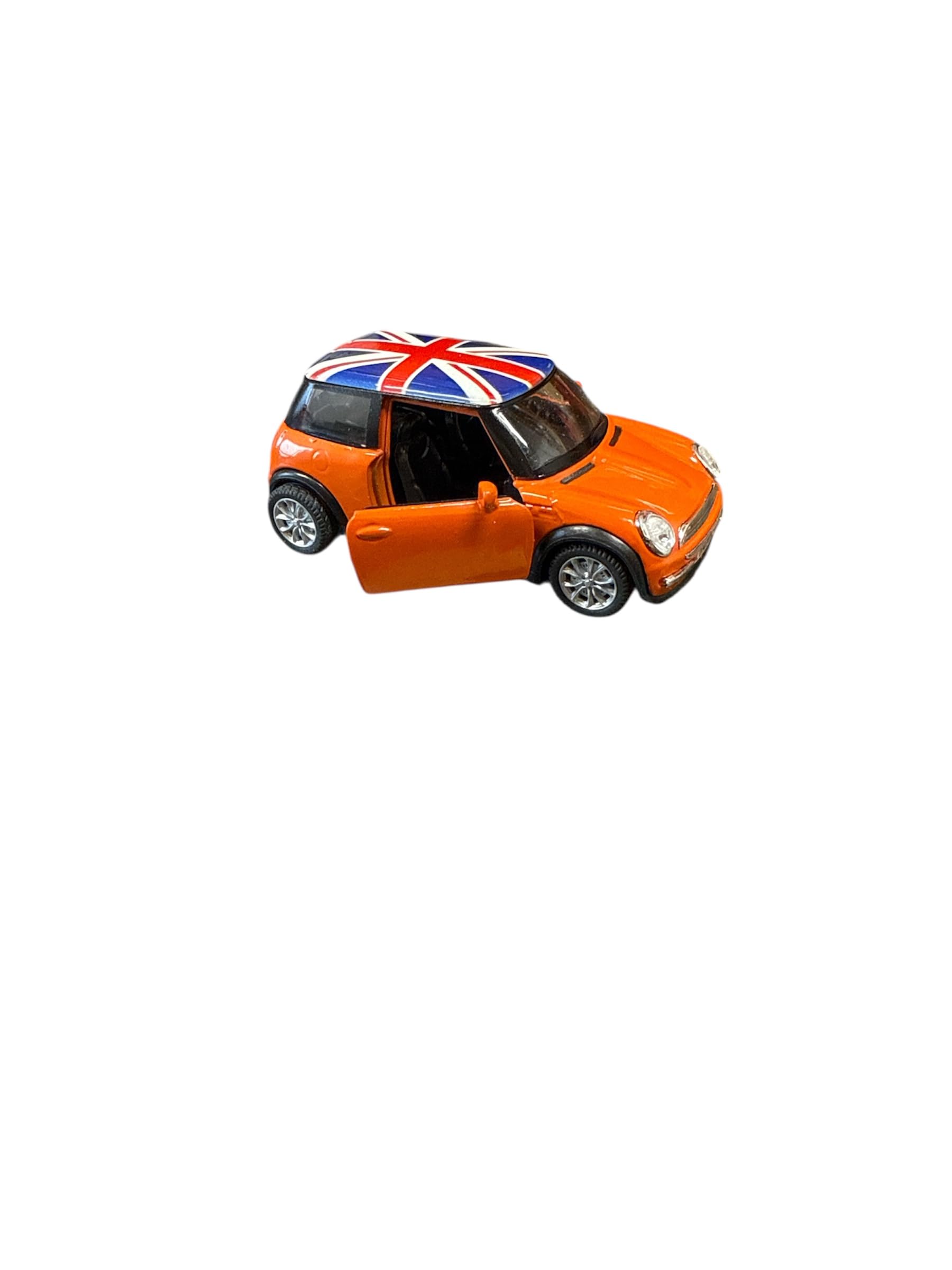 MiniCooper Metal Car With Union Jack Top,London MiniCooper (orange)