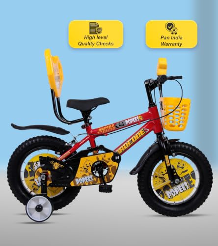Image of BROCODE Kids Cycle for 2 to 5 Years Boys and Girls 14T Cycle for Kids with Training Wheels Front Basket High Tensile Steel Frame Adjustable Seat Single Speed Bicycle Professional Assembling Required