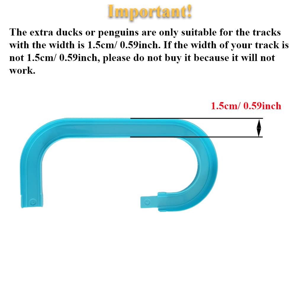 NEXTAKE Extra Ducks for Slide Set, Accessory for Automatic Stair-Climbing Ducklings Cartoon Race Track, Escalator Toy, Fit The 1.5cm/0.59inch Track (6 Extra Ducks)