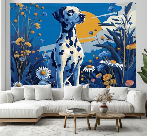 Tenture dalmatien style hippie pour déco de chambre psychédélique