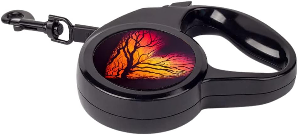 Heart Print Retractable Pet Leash - Fantasy Leash - Trees Dog Leash - 197 inches