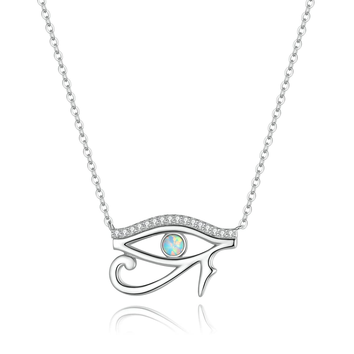 Collar de Gargantilla de Plata con Ojo de Feng Shui, Collar con Colgante de Ojo de Horus del Antiguo Egipto de Plata de Ley 925, Collar con Colgante de Ojo Malvado Azul