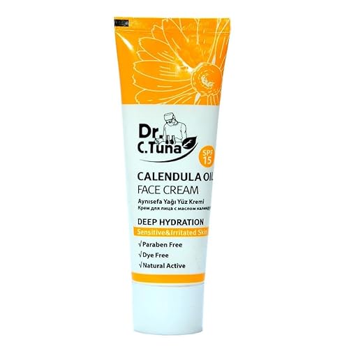FARMASI Dr.C.Tuna - Crema facial de caléndula para el cuidado de la piel sensible, hidratante nutritiva, suave fórmula hidratante diaria