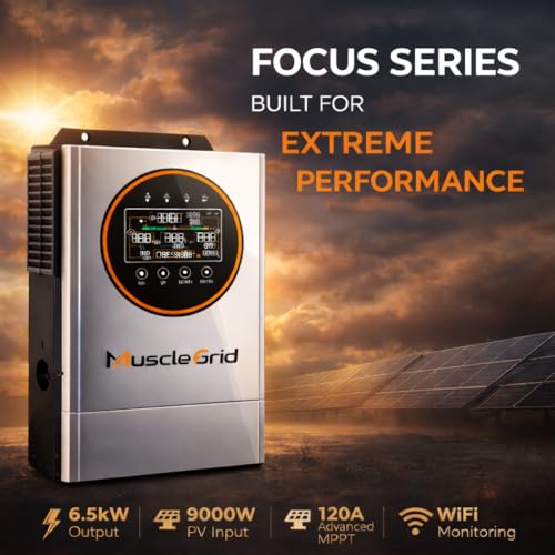 Image of 6.2kW 48V Hybrid Solar Inverter | 6500W Load | 9000W PV Input | 120A MPPT | Pure Sine Wave | in-Built WiFi | IP45 | Lithium Battery Compatible | 5 Year Warranty (2026 Model)