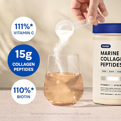 Cevitol Marine Collagen Peptides 16oz Unflavored with Vitamin C, Hyaluronic Acid & Biotin — view 6