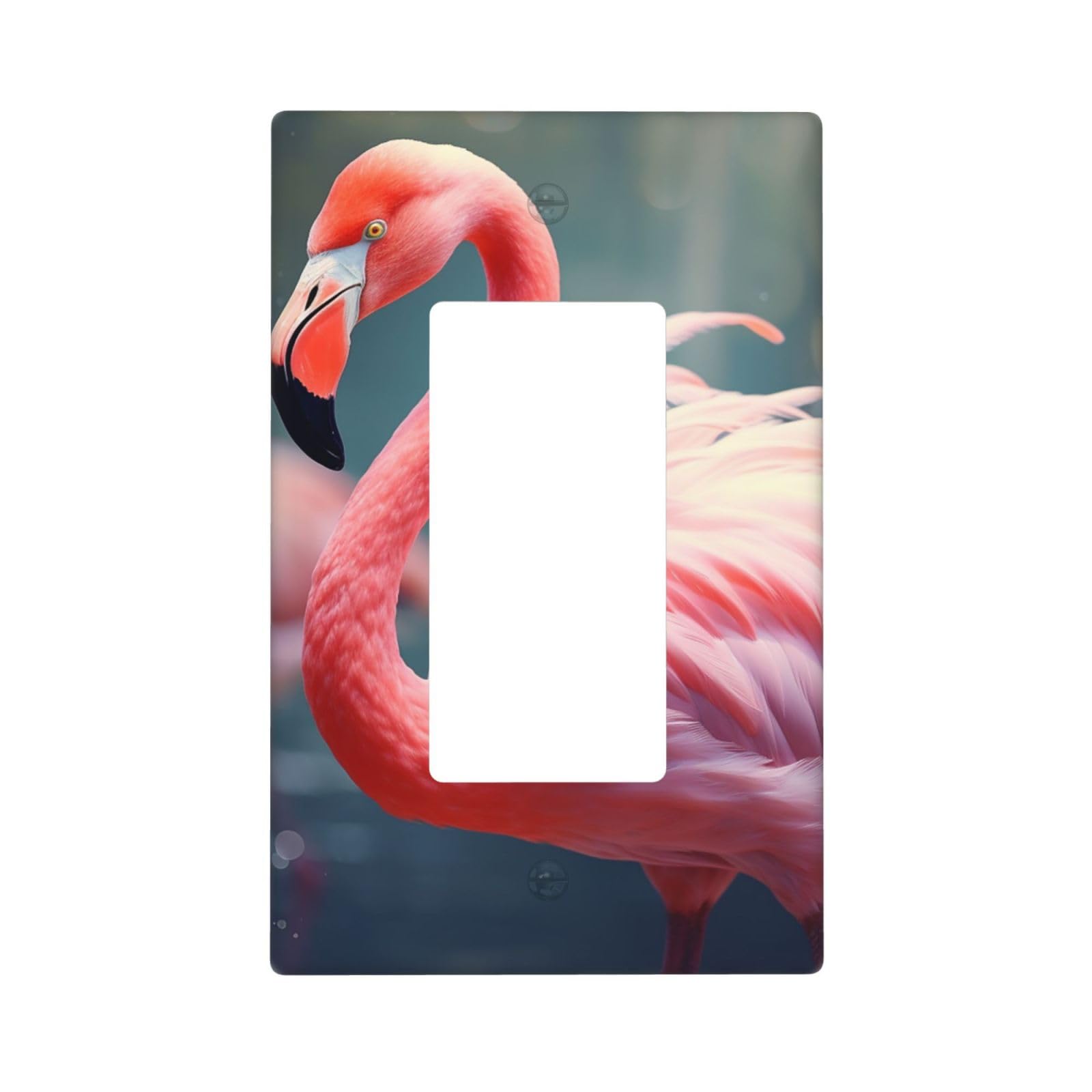 Nonhai Style M Pink Flamingo Wall Plate Cover 1 Gang Light Switch Cover Decorative Single Duplex Wall Plates Mid-Size Decorator Blank Electrical Switch Plate Cover For Electrical Outlets