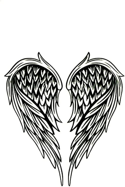 Small Cute Fake Waterproof Temporary Tattoo Black Angel Feather Wing (2 Sheets)