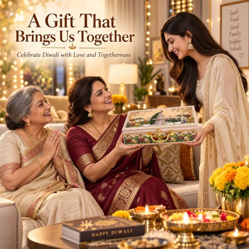 Image of Brijbooti Dry Fruits Gift Pack 510g | Premium Dry Fruits Gift Box | Almonds & Cashew Mix, Khajoor & Mix Berries | Diwali Gift Hamper | Diwali Gifts for Employees | Corporate & Festive Gift | 3 Jar Pack | Premium Peacock Design Suitcase