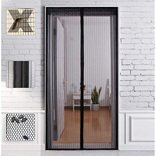 Pulchram - Mosquitera magnética para puerta, 100 x 200 cm, ideal para puerta de balcón, sala de estar, puerta de sótano, puerta de patio, fácil montaje sin necesidad de taladrar