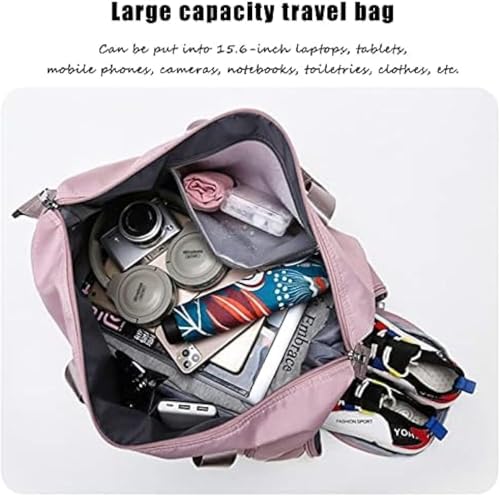 Image of Furn Aspire Multifunctional Lightweight Waterproof Sports Fitness Bag /Gym Bag /Duffel Bag /Yoga Bag /Weekend Travel Bag with Separate Shoes Compartment & Wet Pocket for Men & Women, Dark Pink