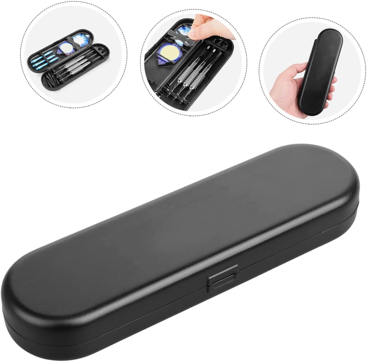 2pcs Portable Darts Storage Case with Separate Slots for Steel Tip Darts Durable Construction Compact Carry Box for Outdoor Use and Easy Accessories Access
