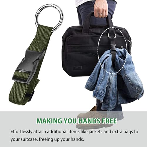 Haojiaho 3 Stück Add-a-Bag-Gepäckgurte, Jackenhalter, Machen Sie Ihre Hände frei, verstellbare Koffer-Gurtgurte, Reisezubehör zum Verbinden von Gepäck oder Rucksack – Bild 4