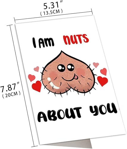 Miniatura 2 de Tagoofely Tarjeta romántica de San Valentín con texto en inglés "I Nuts About You", tarjeta de feliz cumpleaños, regalo de aniversario de boda,