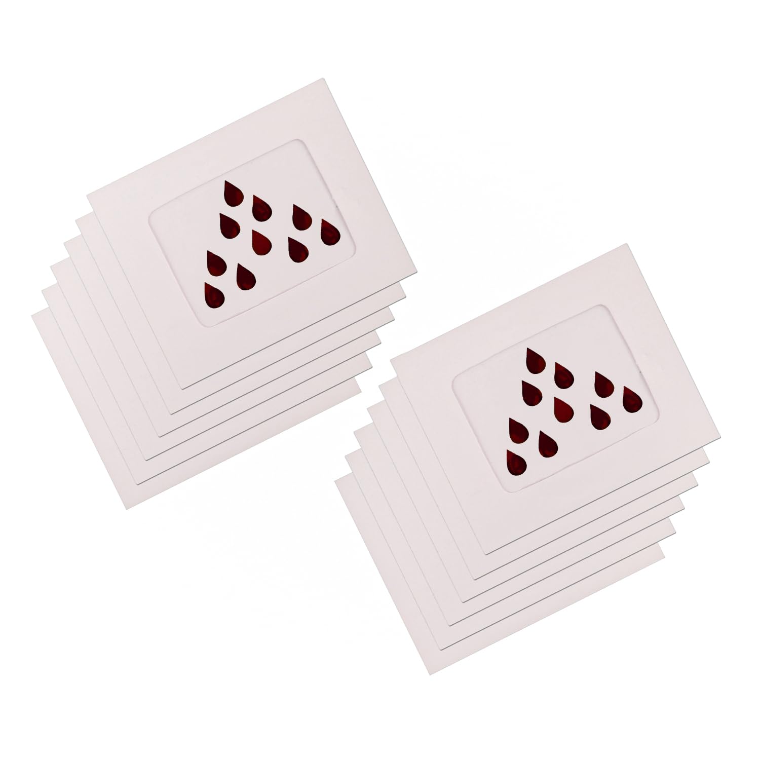 VAMA Fashions Premium Velvet Tilak Shape Forehead Sticker Sketch Dark Maroon Kumkum Sindoor Tear Drop Bindi for Women & Girls - 12 Cards (Sindoor Bindi Sticker Big Size)-image-42
