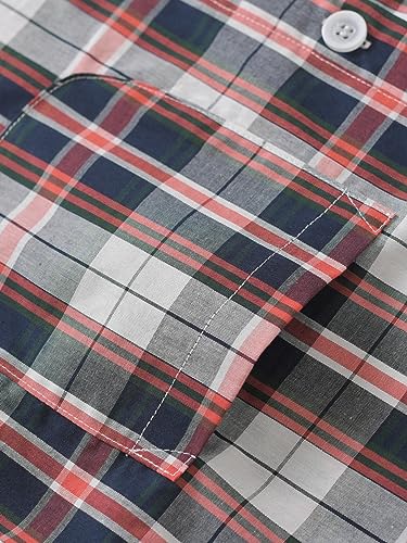 Latuza Men's Cotton Pajamas Set Button Up Shirt and Pants for Summer4