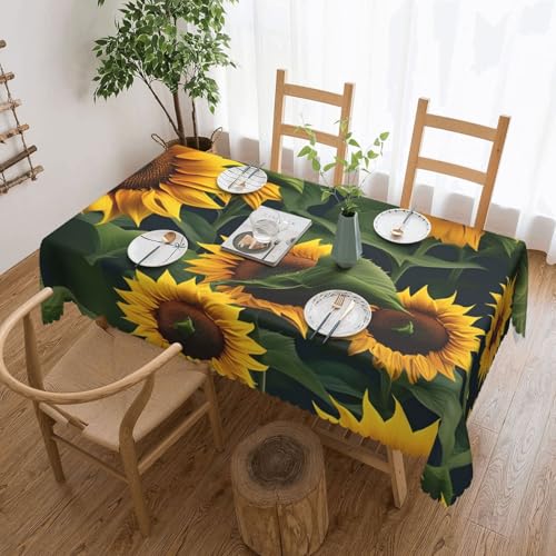 Nappe rectangulaire imprimé tournesol en tissu de coton - 2