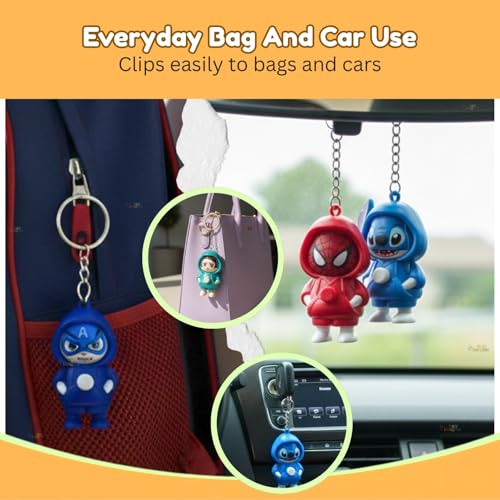 Image of Toy Imagine Face Changing Cartoon Keychain Return Gifts for Kids Boys & Girls (Pack of 6) 3 Expressions Keychain Return Gifts Birthday Gifts for Kid Returns Gift for Kids Age 6-10