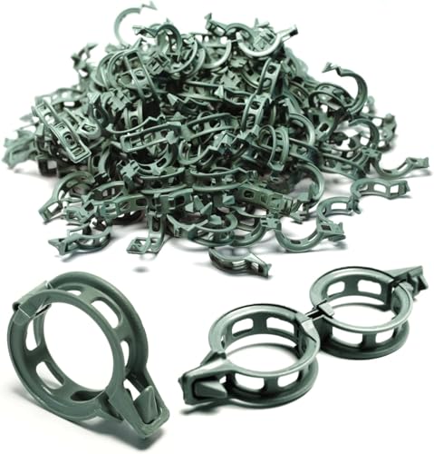 Tucano Pflanzenstützclips – (100 Stück) Wiederverwendbare Halterungen für Tomaten und Kletterpflanzen – Flexible Befestigung (Garden_Clips, robust wiederverwendbar, 100)