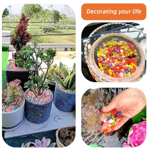 Image of Orange Pebbles for Crafts, 0.9 Pound Natural Polished Aquarium Gravel, Decorative Pebbles for Indoor Plants, Turtle Tank, Vase, Succulents Cactus, Garden Landscaping