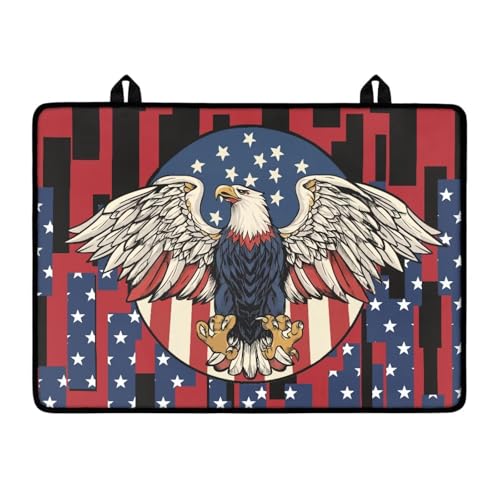 Image of Induction Stove Top Cover Protector Multipurpose Flat Top Stove Cover Mat Universal Stove Top Cover for Electric Anti-Scratching Cooktop Mat, 29 x 21 Inch, Vintage American Eagle Print