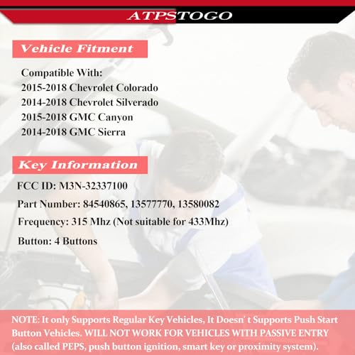 Repuesto de mando M3N-32337100 con acabado negro resistente para Silverado 3