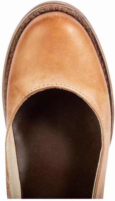 Womens Leather Ankle Strap High Heel Pumps Vintage Style Block Heel Mary Jane Shoes with Adjustable Buckles Round Toe Back Zipper Pumps for Women - Image 6