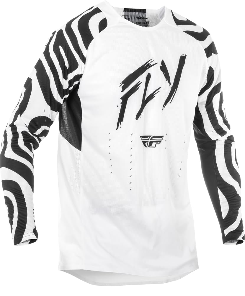 Fly Racing Evo DST Abyss Jersey (White/Black, Large)