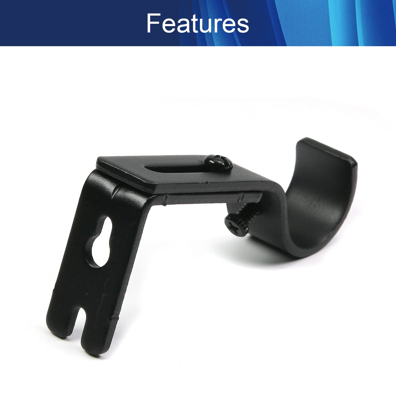 Lot De 2 Supports Tringle à Rideau Facto, 20 Mm Noir Mat INSPIRE | Leroy Merlin