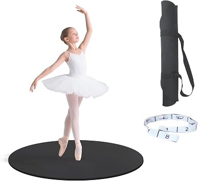 30.7 Portable Dance Floor Mat for Ballet & Tap Training - 1.3cm Thick Turning Board for Dancers, Ideal Figure Smooth Practice Mat with Non-Slip Surface for Pirouette & Dance Exercises